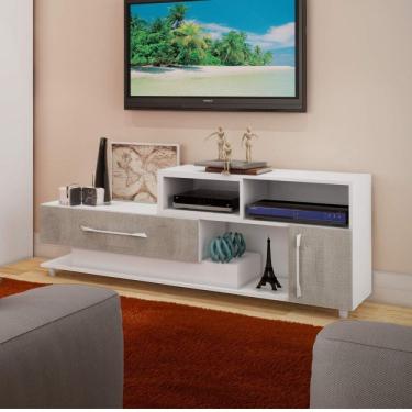 Imagem de Rack para TV até 45 Polegadas 1 Gaveta 1 Porta Móveis Percasa Branco/Narita