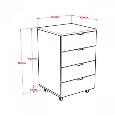 Imagem de Conjunto Home Office com Mesa para Computador e Gaveteiro Volante Espresso Móveis Noga/preto