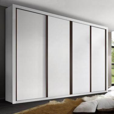 Imagem de Guarda-roupa Casal 4 Portas 4 Gavetas Milano Espresso Móveis Branco