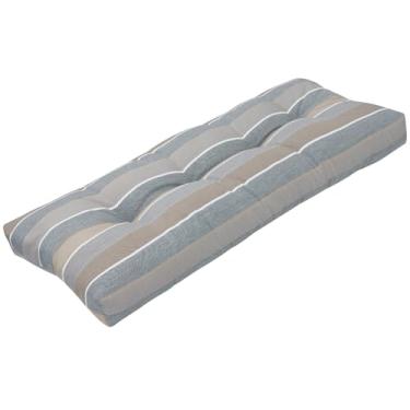Imagem de FUNHOME Almofada de banco de pátio 106 x 45 cm, antiderrapante resistente à água, almofada de sofá adornada para jardim, balanço, sofá, janela, vime, varanda (listra cinza)