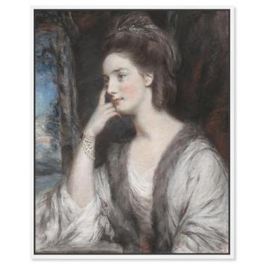Imagem de Art Remedy Lady Watkin Williams Wynn 1775 Canvas Vintage Figurative, moldura branca, 40,6 cm x 50,8 cm