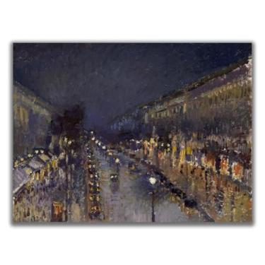 Imagem de Yomcut Camille Pissarro Canvas Wall Art-Boulevard Montmartre Night Poster-Impressionismo, Realismo, Arte Romântica, Paisagem Natural, Pintura a Óleo Fina, Impressão, Decoração de Parede Sem Moldura 12