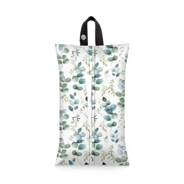 Imagem de Suporte de papel higiênico verde de eucalipto, capa de papel higiênico portátil e dobrável, bolsa de armazenamento com alça para parede, carro, acampamento, casa, escritório