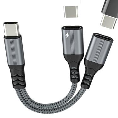 Imagem de Divisor USB C (2 em 1) para iPhone para carregador de fone de ouvido adaptador de fone de ouvido 17 16 15 Pro Max carregador tipo C, conector de áudio, cabo auxiliar duplo, fone de ouvido rápido