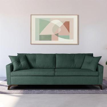 Imagem de Sofá 210cm Pés Mel Viena Sofani Verde