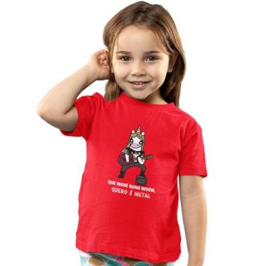 Imagem de Camiseta Infantil Menino Menina Nana Neném Metal Unicórnio, 8, Vermelh