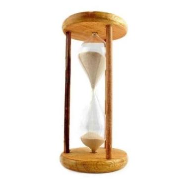 Imagem de Ampulheta Madeira E Vidro Relógio De Areia 15 Seg - GS