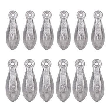Imagem de Kit com 12 Chumbadas de Pesca, 28,35g e 56,7g Chumbada em Formato de Gota Encaixe para Drop Shot para Pesca em Água Salgada e Cais