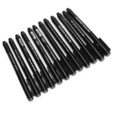 Imagem de Caneta marcadora de ponta fina Micron Liner, 12 pacotes de tinta preta, caneta de desenho à prova d'água para esboçar arte em quadrinhos, design técnico, escritório, escola, (03)