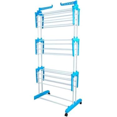 Imagem de Varal de secar roupa vertical dobrável de três níveis
