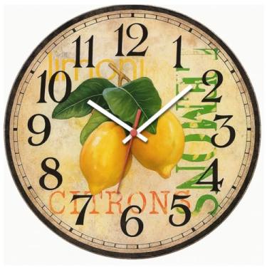 Imagem de Relógio De Parede 29cm Cozinha Decorativo Silencioso Pendulart (Cozinha27 - Lemon Citrons)