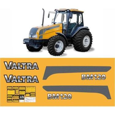 Imagem de Kit Adesivos Faixa Compatível Trator Valtra Bm120+ Etiquetas - ORAJET