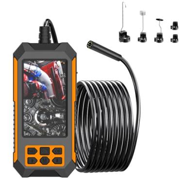 Imagem de Generic Endoscópio industrial, ferramentas de boroscópio HD 1080p com tela IPS de 4,5 e 8 luzes LED ajustáveis, endoscópio com câmera serpente semirrígida de 8 mm, câmera de inspeção IP68 à prova