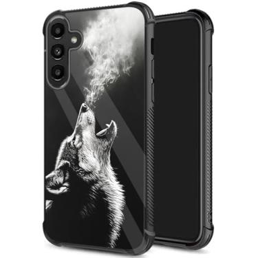 Imagem de JHYYTUJTYP Capa para Galaxy S25 FE, textura de pneu antiderrapante, capa protetora de TPU macio à prova de choque antiarranhões para Samsung Galaxy S25 FE 6,7 polegadas 2025, lobo uivante