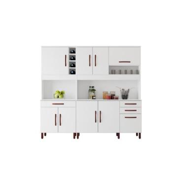 Imagem de Cozinha Completa Armário E Balcão 9 Portas 3 Gavetas 4 Prateleiras e A