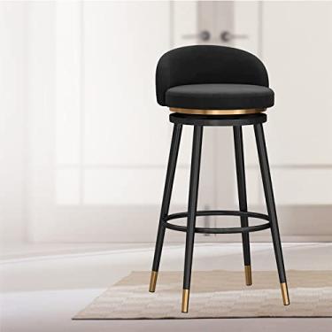 Imagem de KIDYBO Bancos de bar com encosto, banquetas altas com apoio para os pés de metal para café da manhã/sala de jantar/sala de estar, cadeira de bar alto, bancos de balcão de cozinha