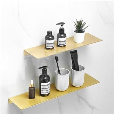 Imagem de Conjunto de acessórios de banheiro, prateleira de canto dourada escovada, toalheiro, suporte de papel para toalha, suporte de escova de vaso sanitário, conjuntos de ferragens de banho, duas camadas de