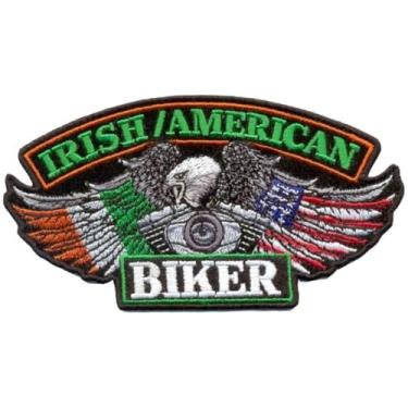 Imagem de Hot Leathers Costurar ou passar a ferro no bordado | Patch de motociclista irlandês para jeans, jaqueta de couro e colete | PPA5900-5L x 3A