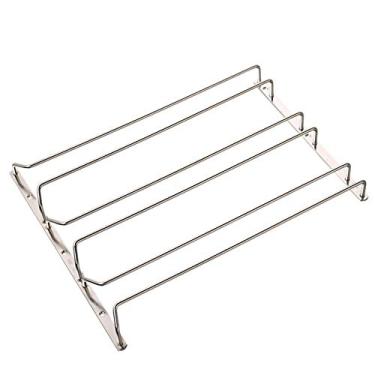 Imagem de Suporte para copos de vinho com 3 fileiras de copos de vinho, suporte de pendurar para copos de vidro, prateleira para armários de cozinha (cor: Tamanho metálico: 45 * 34 cm) (metálico 45 * 34 cm)