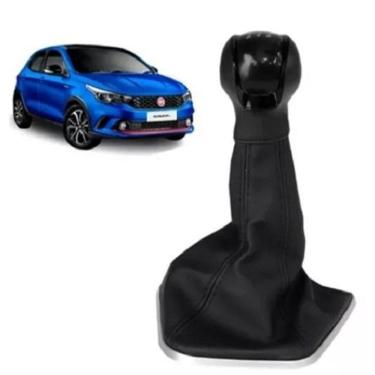 Imagem de Manopla Bola Pta + Coifa Câmbio Base Prata Cronos 2017/2021