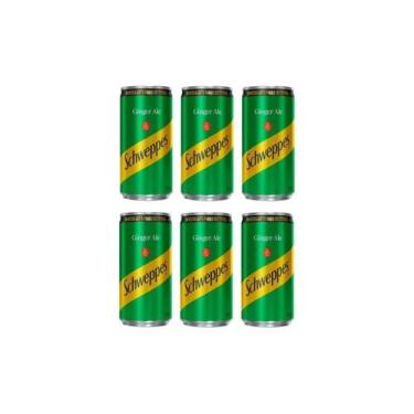 Imagem de Refrigerante Ginger Ale Schweppes Lata 220ml Kit com 6 unidades