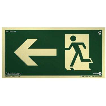 Imagem de Placa Fotoluminescente S2 Saída de Emergência à Esquerda - ENCARTALE