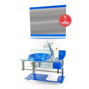 Imagem de Gabinete de Vidro 70cm para banheiro Turquia - EKASA, Azul Escuro