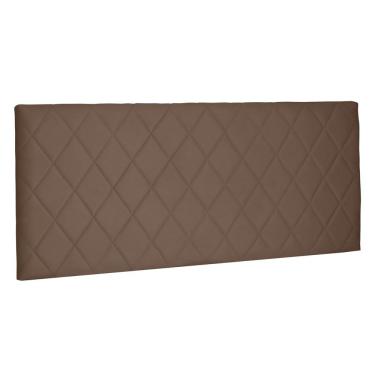 Imagem de Cabeceira Painel Estofada Cama Box Casal King Esmeralda 195cm Suede Caramelo - Desk Design