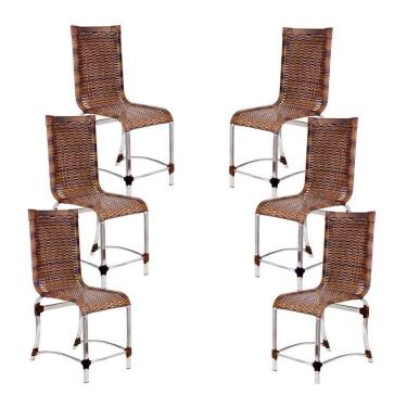 Imagem de 6 Cadeiras Haiti Em Alumínio Para Cozinha Piscina Edícula Argila