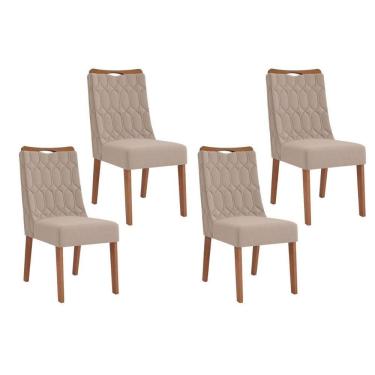 Imagem de Kit 4 Cadeiras De Cozinha Bia 4 Un Freijó Suede Kraft