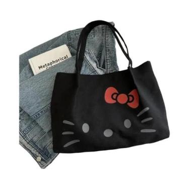 Imagem de Bolsa De Ombro Feminina Grande E Fofa Da Hello Kitty, Bolsa De Lona Mu