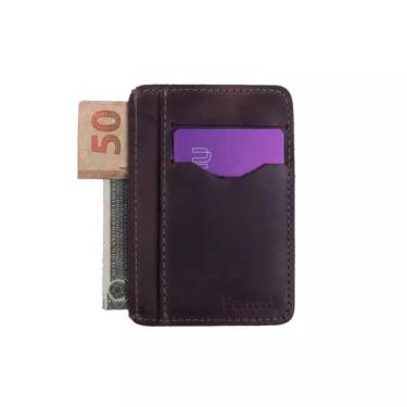 Imagem de Carteira Masculina Couro Durável Com Compartimento Para Cnh Crazy Horse Café