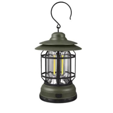 Imagem de Lampião Retrô Lanterna Luminária LED Pilha Portátil para Camping, Pesc