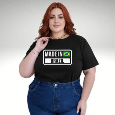 Imagem de Camiseta Feminina Plus Size Estampa Made In Brasil Brasileiridade-Feminino