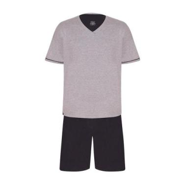 Imagem de Pijama Masculino Curto Lupo (28000-001) 100% Algodão, Chumbo, GG