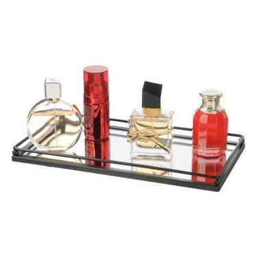 Imagem de Bandeja Decorativa Luxo Espelhada Banheiro Bar Lavabo Taças - PGB, Pre