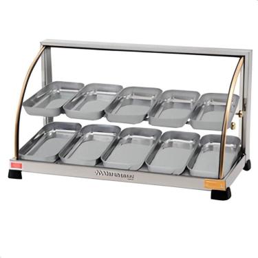 Imagem de Estufa Vitrine Aquecedora De Salgados 10 Bandejas Dupla 220v