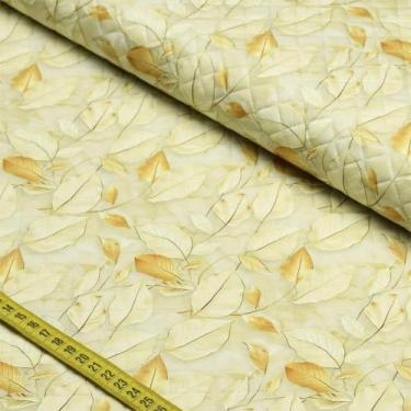 Imagem de Tecido Matelassê : Folhas Creme (0,50x1,50) - Fabricart