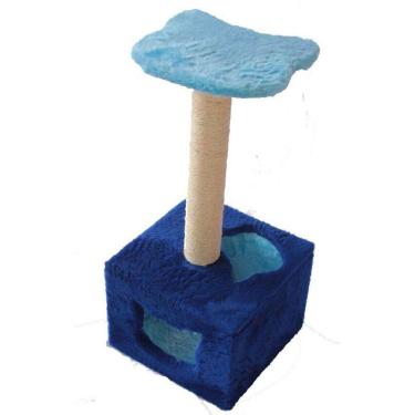 Imagem de Arranhador Para Gatos Com Toca Azul Royal Com Azul Bebê
