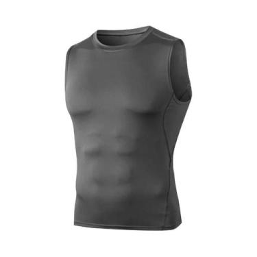 Imagem de Camiseta De Compressão Sem Mangas Para Corrida Masculina, Secagem Rápi