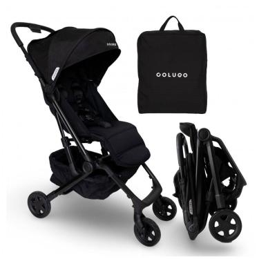 Imagem de Carrinho de Bebê Colugo Compact+ Preto - Dobrável Ultraleve, Dobragem Automática 1 Mão, Reclinação Ilimitada, Capota UPF 50+, Bolsa Mochila