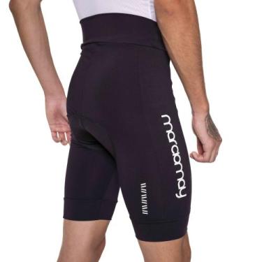 Imagem de Bermuda de Ciclismo Masculina Márcio May Light Preta Logo Branca, G, P
