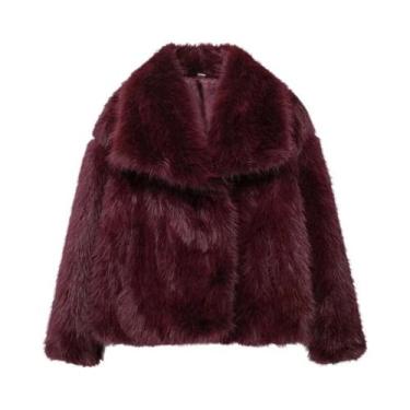 Imagem de Casaco Longo de Pele Sintética Feminino - Jaqueta de Inverno Quente e 