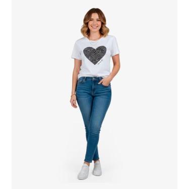Imagem de Blusa Feminina Manga Curta Infinita Cor Branco, G, Branco