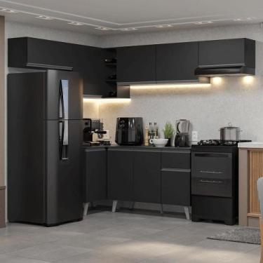 Imagem de Armário de Cozinha Completa de Canto 405 cm Preto Nice Madesa 02, Pret
