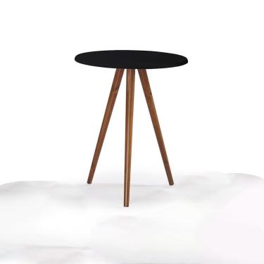 Imagem de Mesa de Apoio Média Tripé Pé Palito Hannover - Preto/Imbuia Glazer