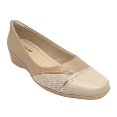 Imagem de Sapato Anabela Casual Feminino Comfortflex 24-94302 Bege-Feminino