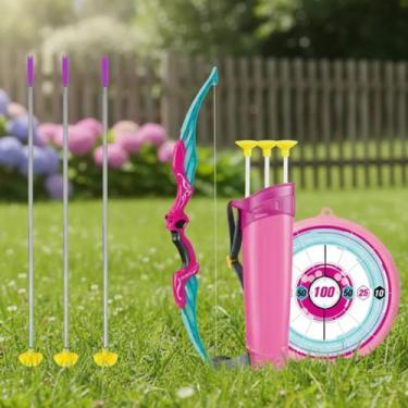 Imagem de Brinquedo Infantil Arco E Flecha Rosa Com Alvo Mira Certa - Zoop Toys