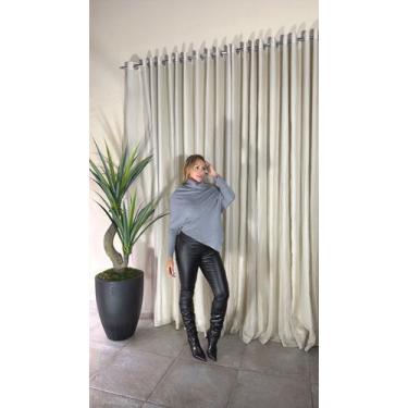 Imagem de Blusa Gola Alta com Barra Assimétrica - Susie Modas, Cinza