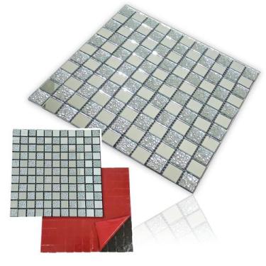 Imagem de Pastilha De Vidro Adesiva Para Parede Cozinha Banheiro Box Sala Decora